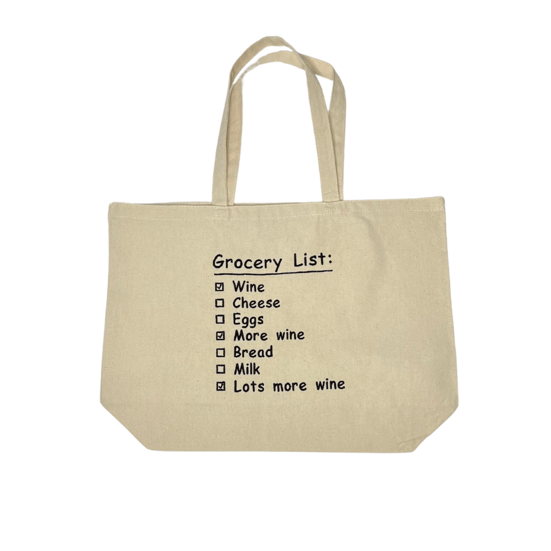 Wine Grocery List Tote