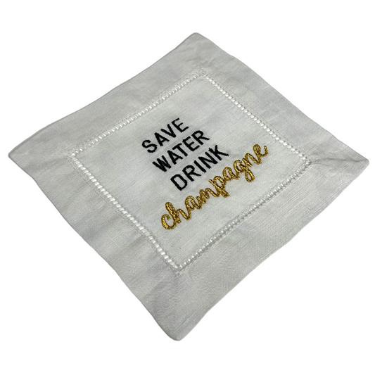 Save Water Drink Champagne Coaster Set (4)