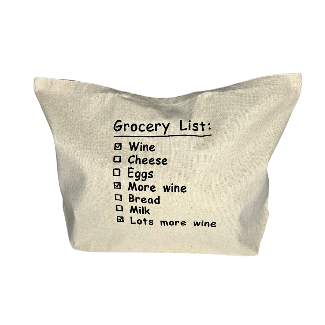 Wine Grocery List Tote