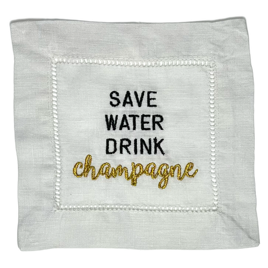 Save Water Drink Champagne Coaster Set (4)